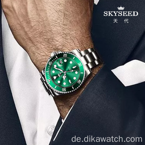 SKYSEED grüne Wassergeisteruhr männliche mechanische Uhr